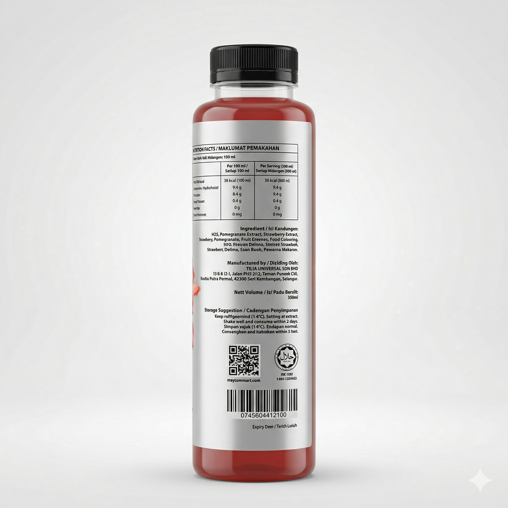 POMEGRANATE STRAWBERRY 350ML
