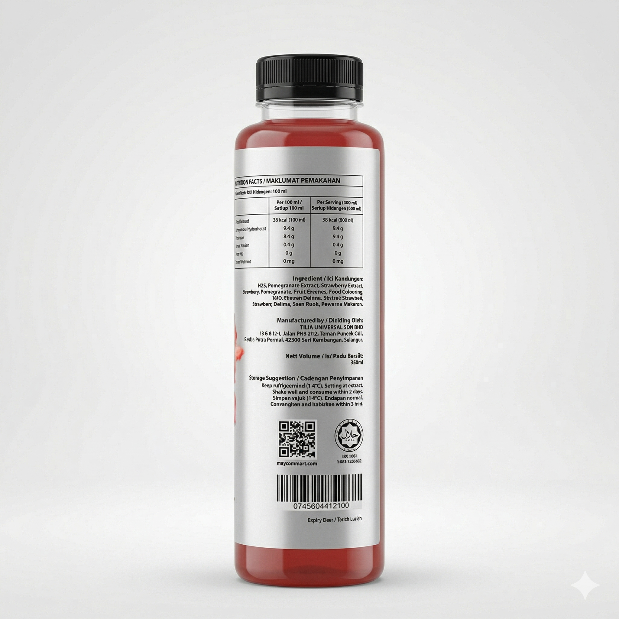 POMEGRANATE STRAWBERRY 350ML